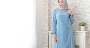 Inspirasi Gamis Brokat Biru untuk Acara Kondangan